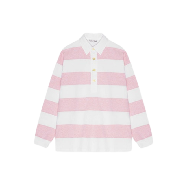 Ganni Striped Heavy Cotton Polo