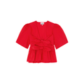 Ganni Cotton Poplin Bow Blouse