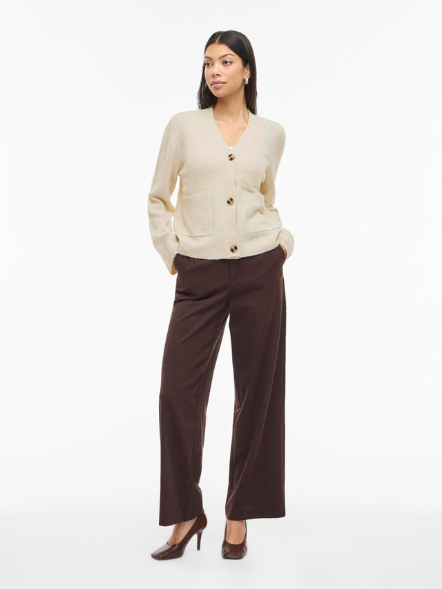 VILA-Vimiraz V-Ausschnitt Langarm-Strickjacke