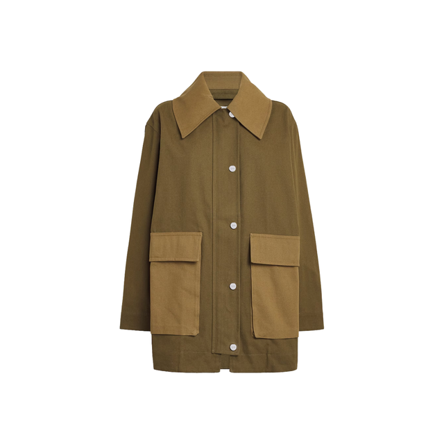 Ganni Workwear Canvas Jacket Military Olive