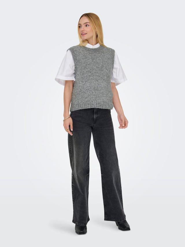 JDY-Malone Strickweste mit Rundhalsausschnitt, Größe S/L