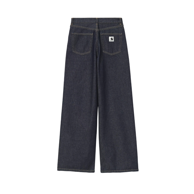 loose-fit-carhartt-bukser-forvasket-blå-lille-carhartt-logo-på-baglomme-ses-bagfra