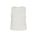 VILA Mindy O-Neck S/L SCALLOP TOP