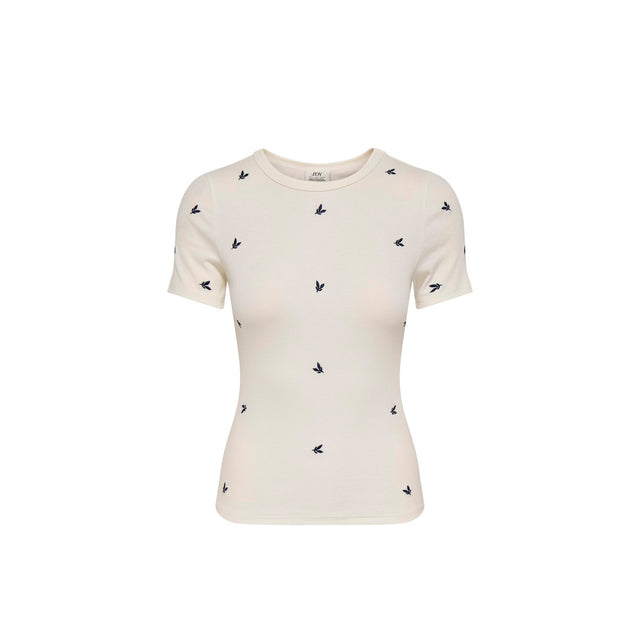 Hvid t-shirt med broderier - front