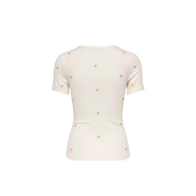 Hvid t-shirt med lemon broderier - bag