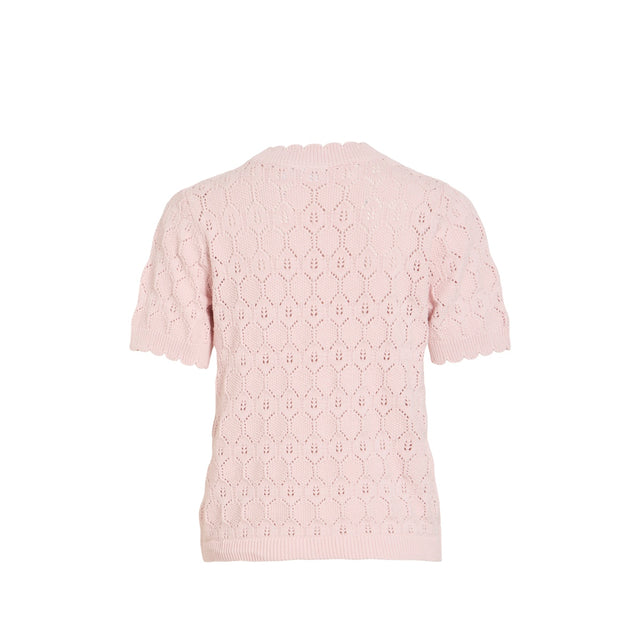VILA-Lowen s/s Pointelle Knit Top